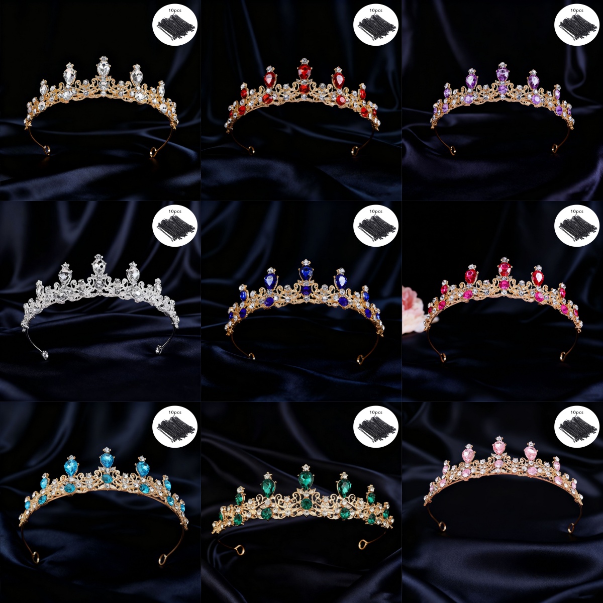 Women Queen Fashion - Tiara de Noiva Vintage com Strass