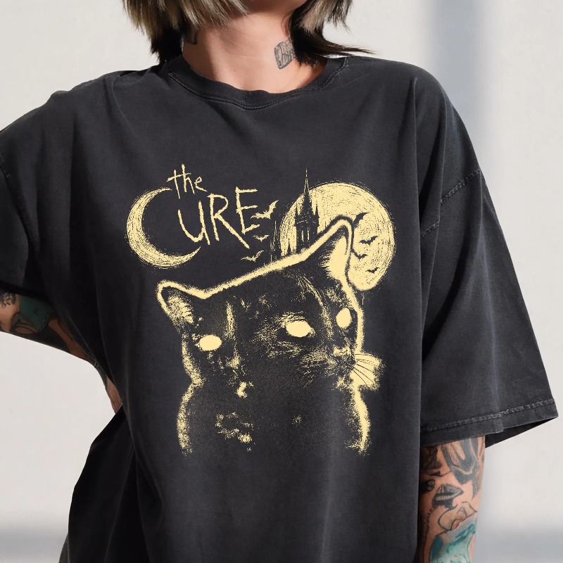 Women'S Fashion From The 90S - Camiseta com estampa de gato da