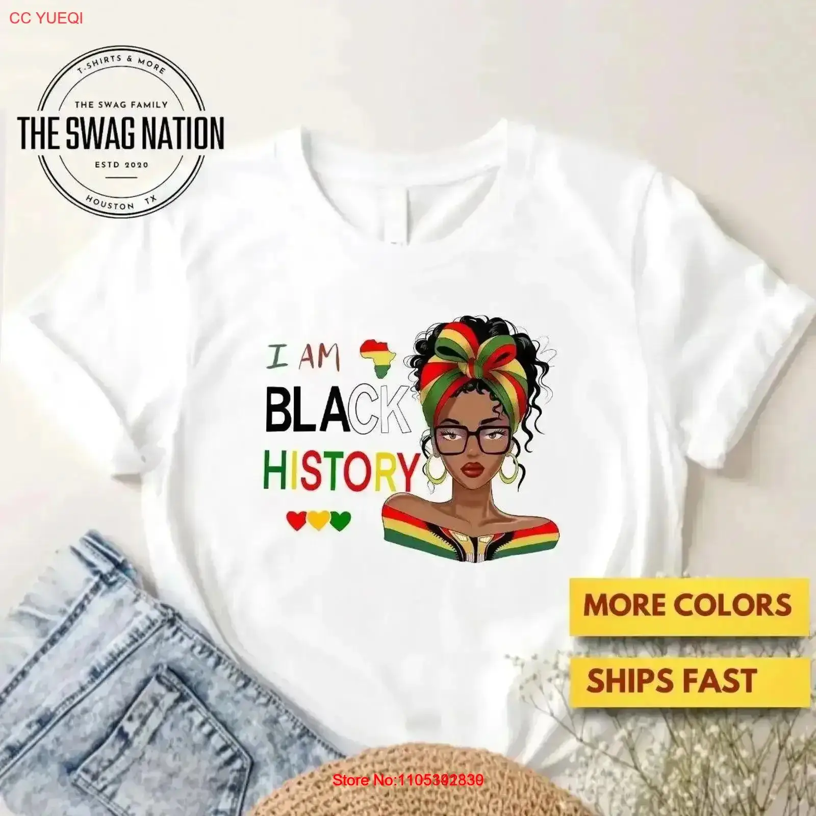 Women Fashion History - Camiseta Feminina e Infantil Afro-Americana para