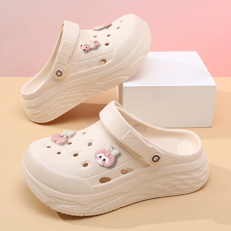 Women Fashion Drawing - Tamancos de plataforma grossa sapatos para