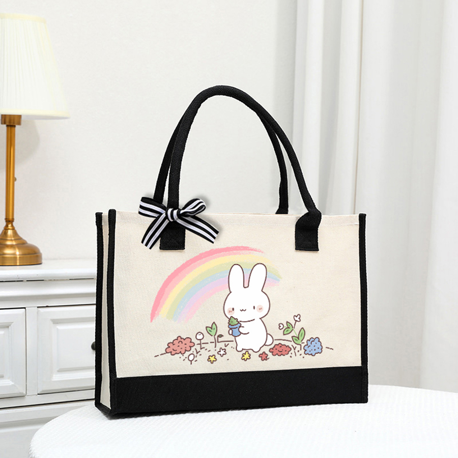 Canvas Tote Bag - Bolsa de lona branca leve com