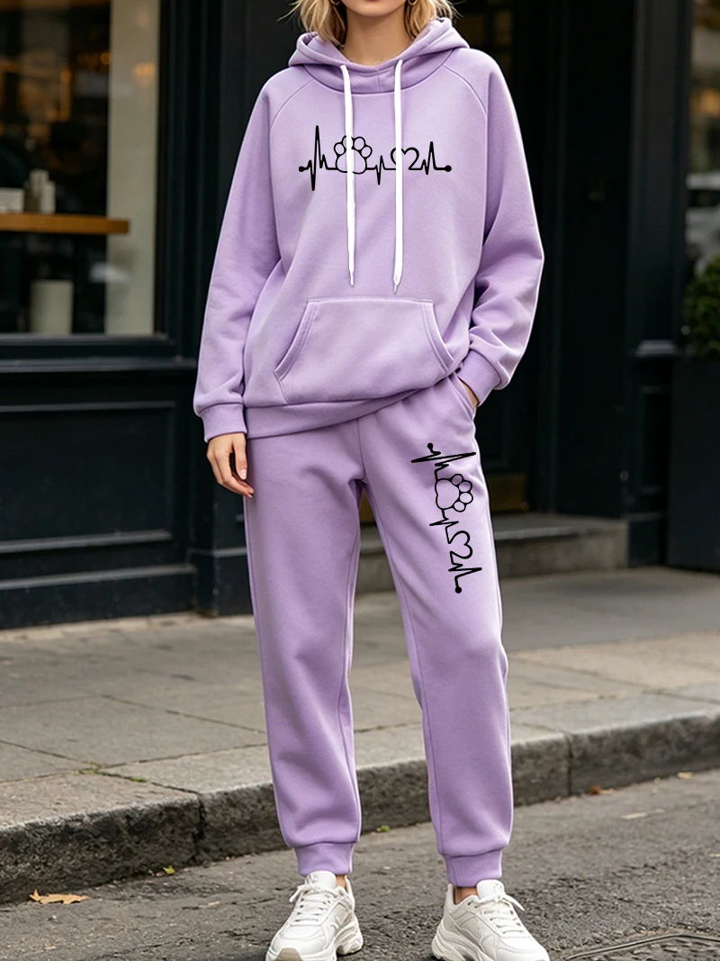 Women'S Fashion Sweatshirts - Conjunto Feminino de 2 Peças para