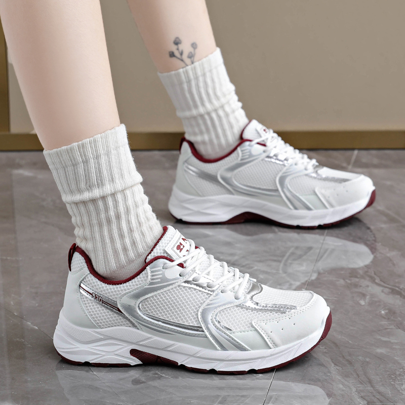 Women'S Fashion Tennis Shoes - Tênis femininos de plataforma, respiráveis, com
