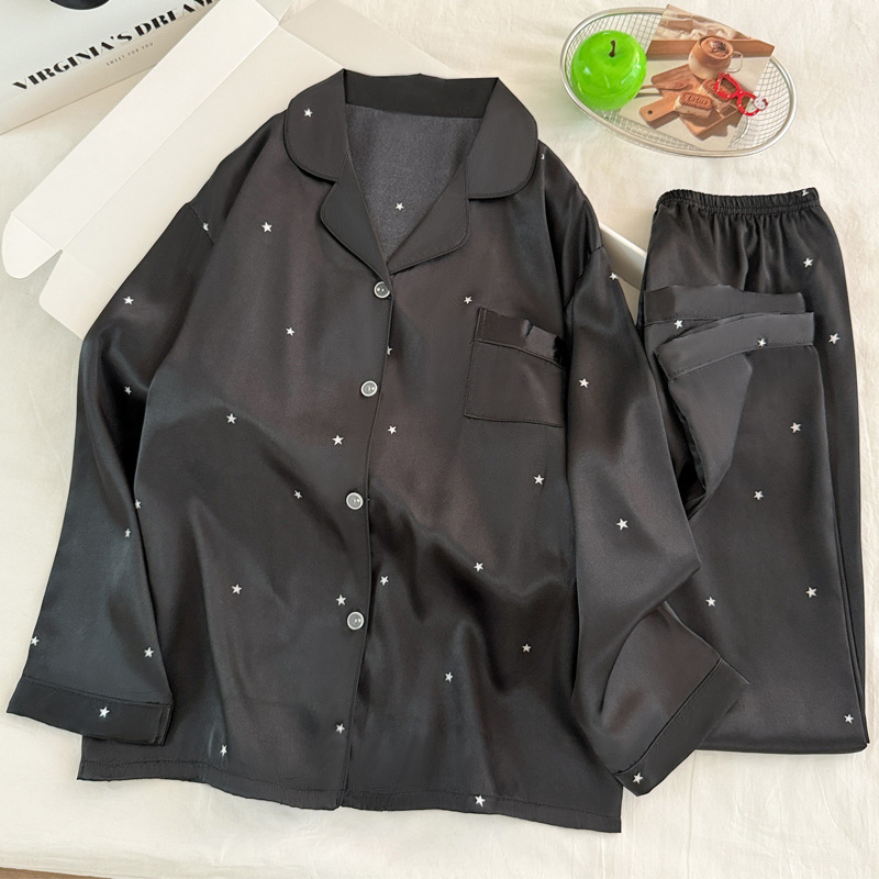 Women Fashion Simple - Moda simples estrela preto gelo seda