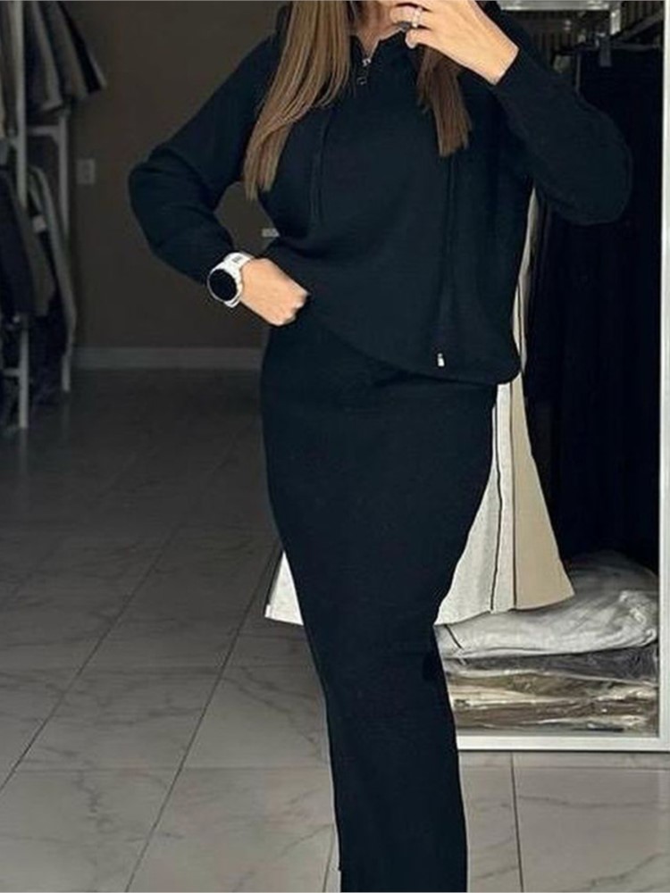 Women'S Fashion Sweatshirts - Moda feminina conjunto de saia casual