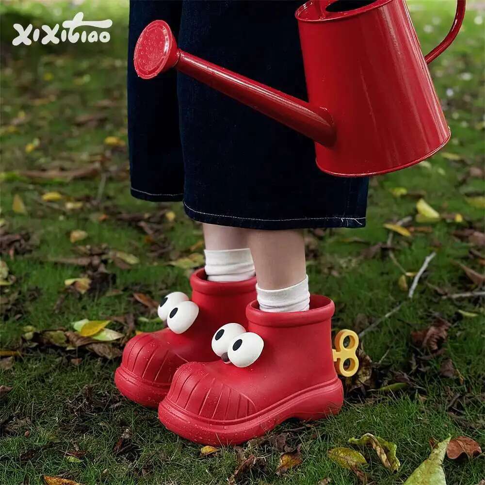 Women'S Fashion Rain Boots - Botas de chuva femininas, bico redondo,