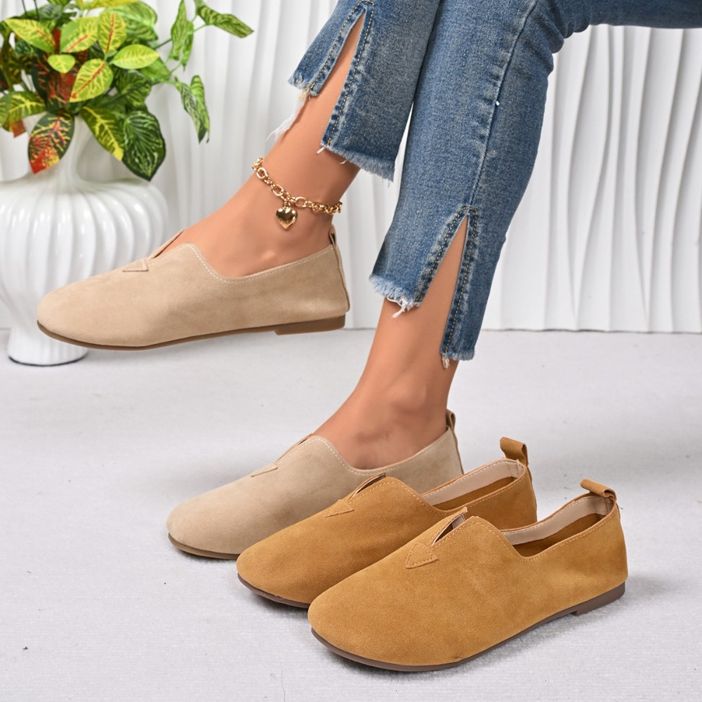 Women'S Fashion Quick Delivery - Sapatos femininos baixos, slip-on, bico redondo,