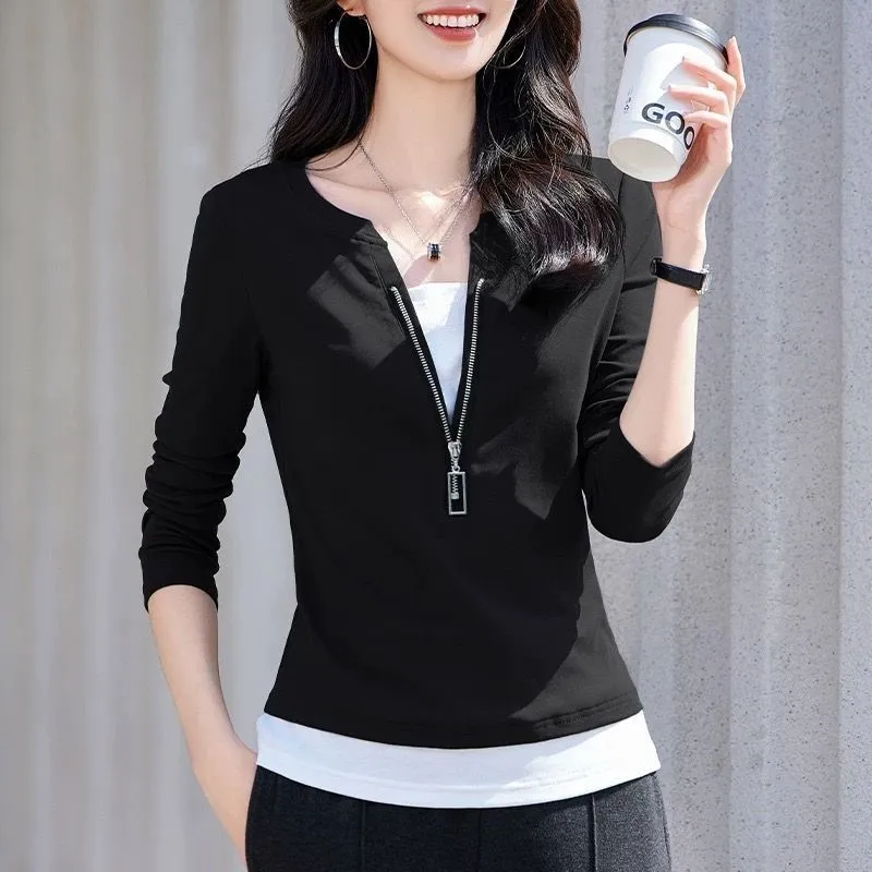 Moda feminina com decote em v  - Women'S Fashion Quarter Zip avaliação e preço