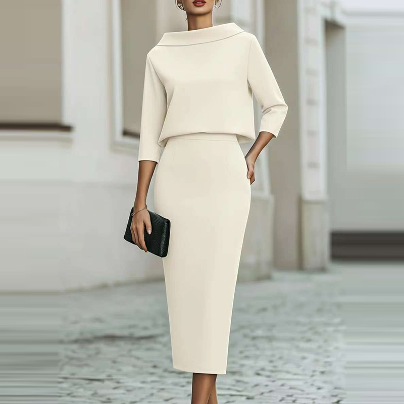 Conjunto Elegante de Saia Just - Women'S Fashion Quarter Zip avaliação e preço