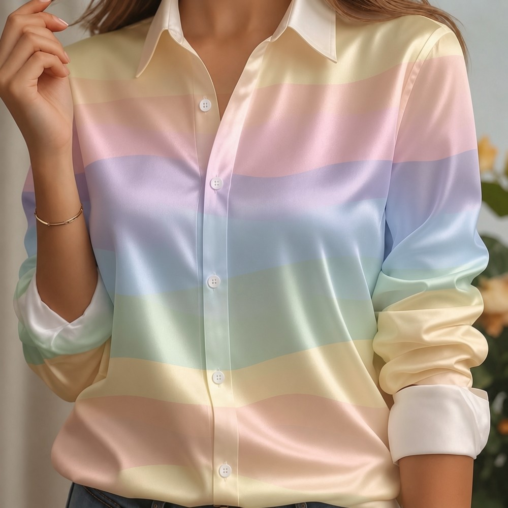 Camisa Feminina de Cetim com G - Women'S Fashion Q avaliação e preço