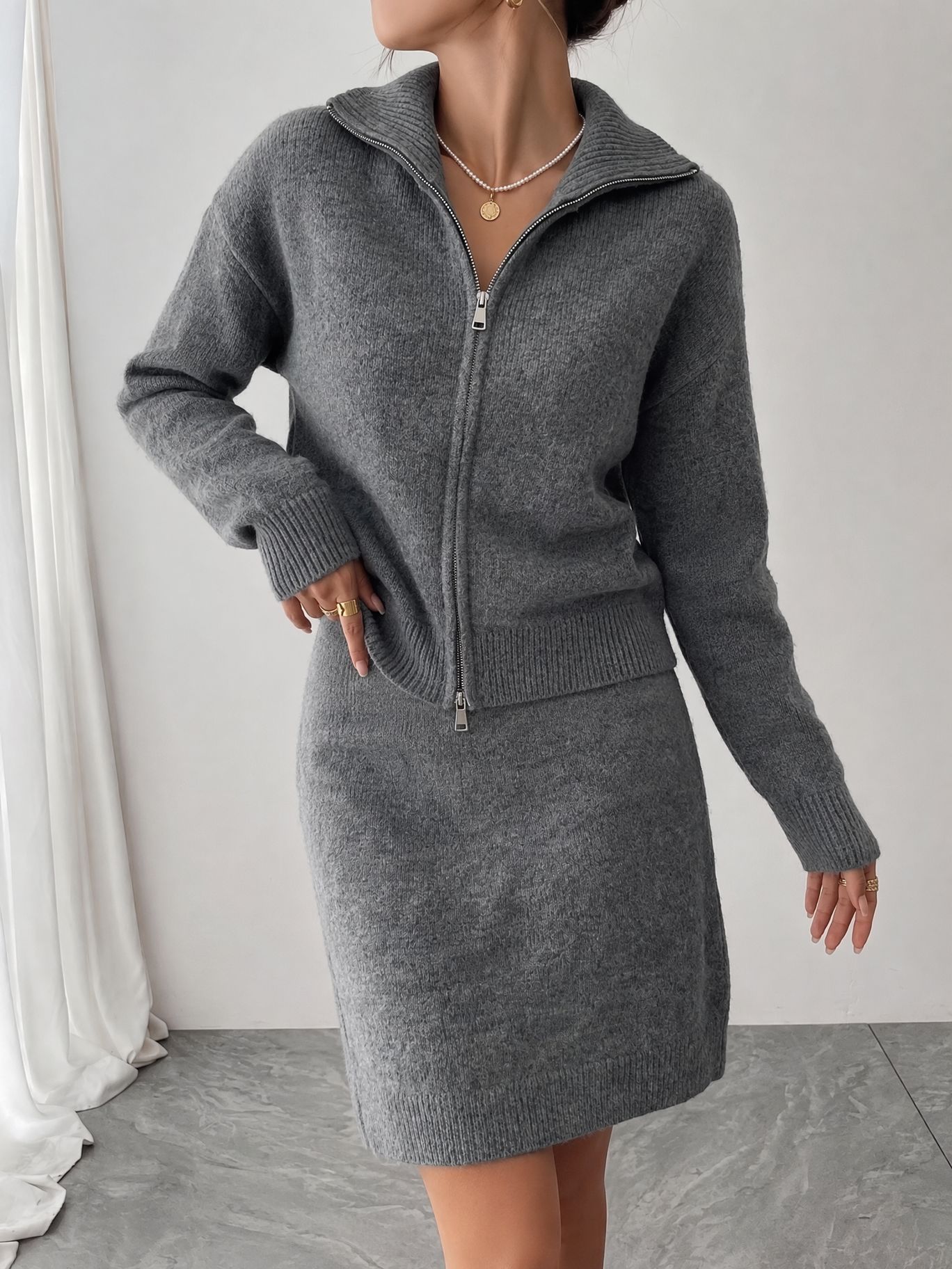 Conjunto de Moletom Elegante d - Women'S Fashion Quarter Zip avaliação e preço