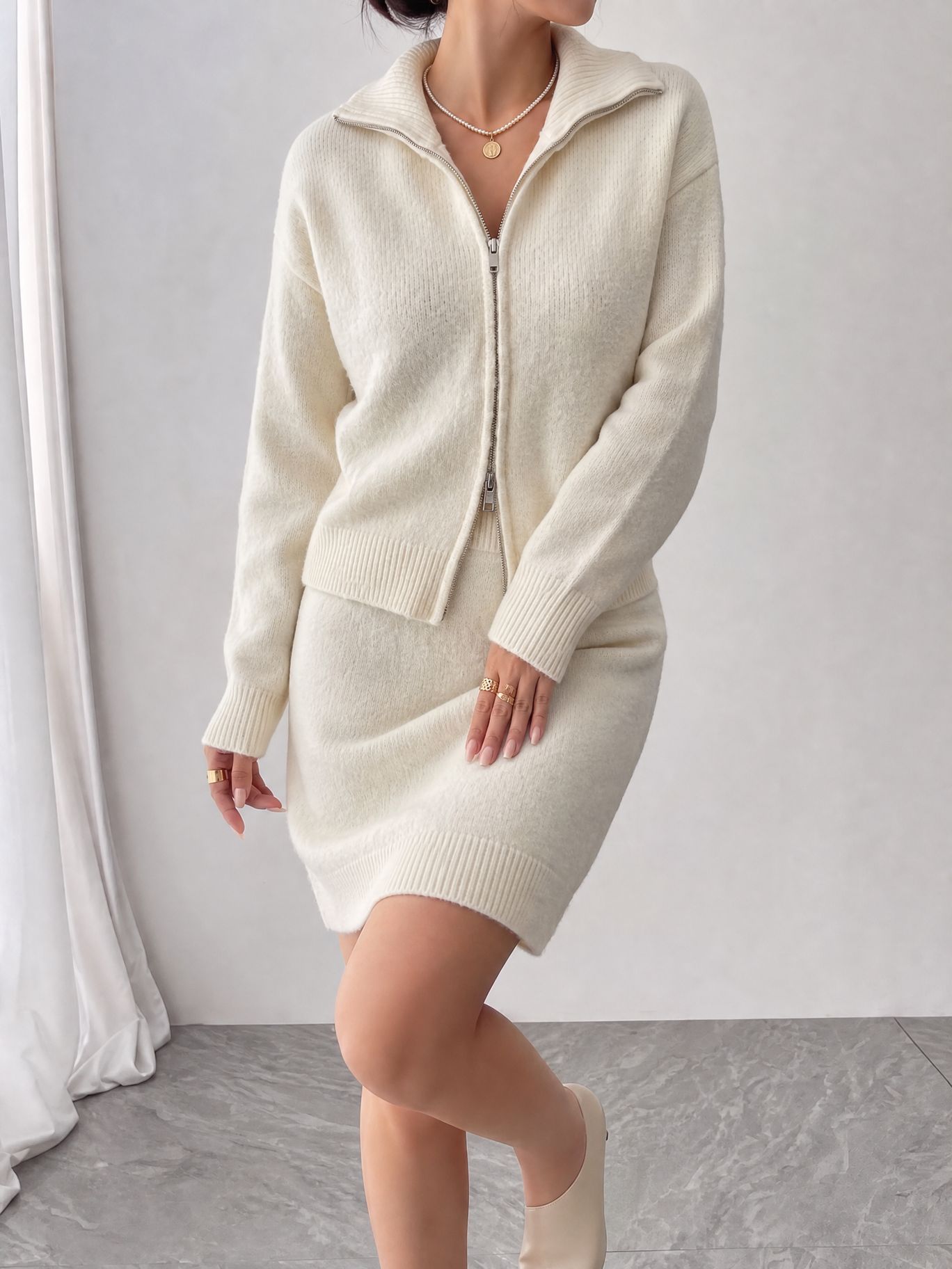 Conjunto de Moletom Elegante d - Women'S Fashion Quarter Zip avaliação e preço