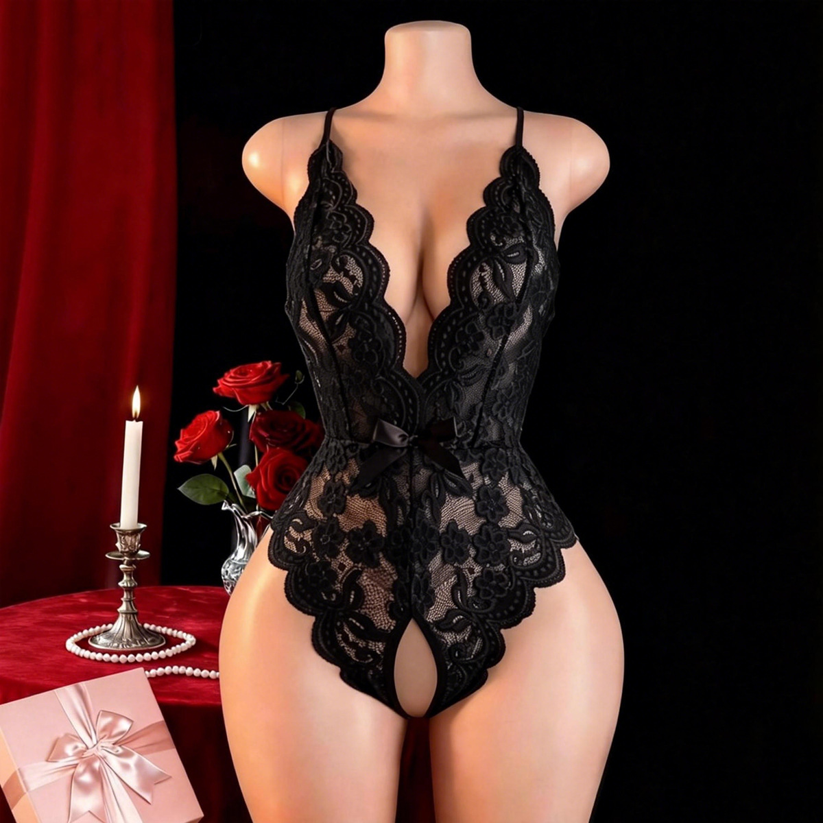 Lingerie sexy sem crotch para  - Women'S Fashion Line avaliação e preço