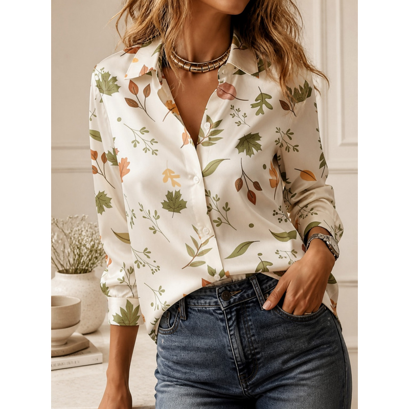 Camisa de Manga Longa com Gola - Women'S Fashion Trends avaliação e preço