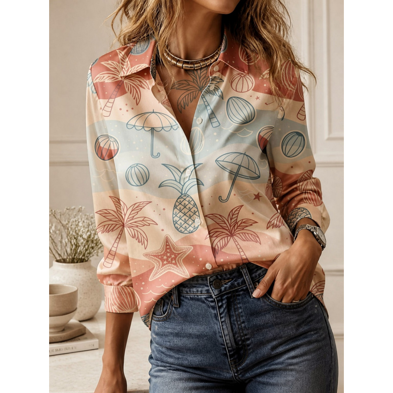 Camisa de Manga Longa com Gola - Women'S Fashion Trends avaliação e preço