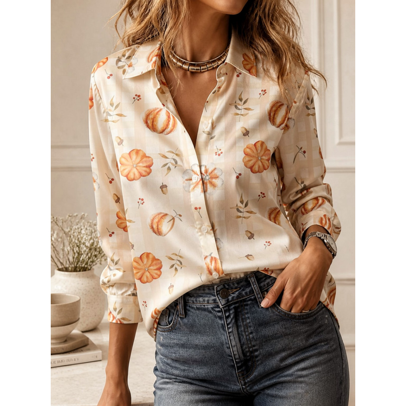 Camisa de Manga Longa com Gola - Women'S Fashion Trends avaliação e preço