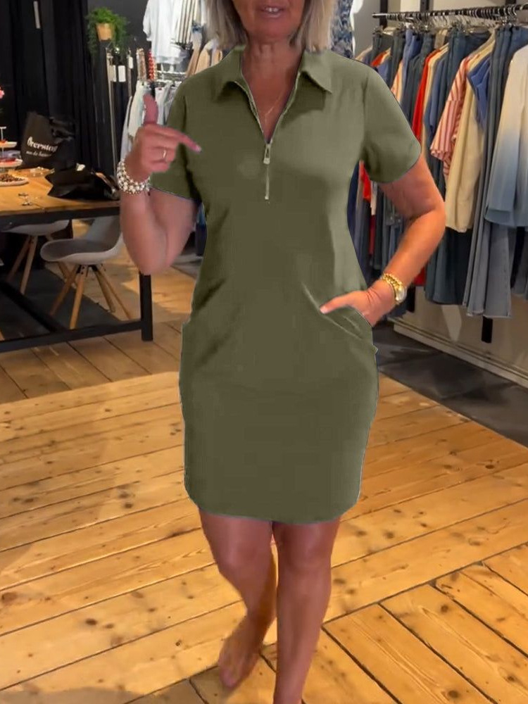 Vestido Mini Elegante Solto de - Women'S Fashion Quarter Zip avaliação e preço