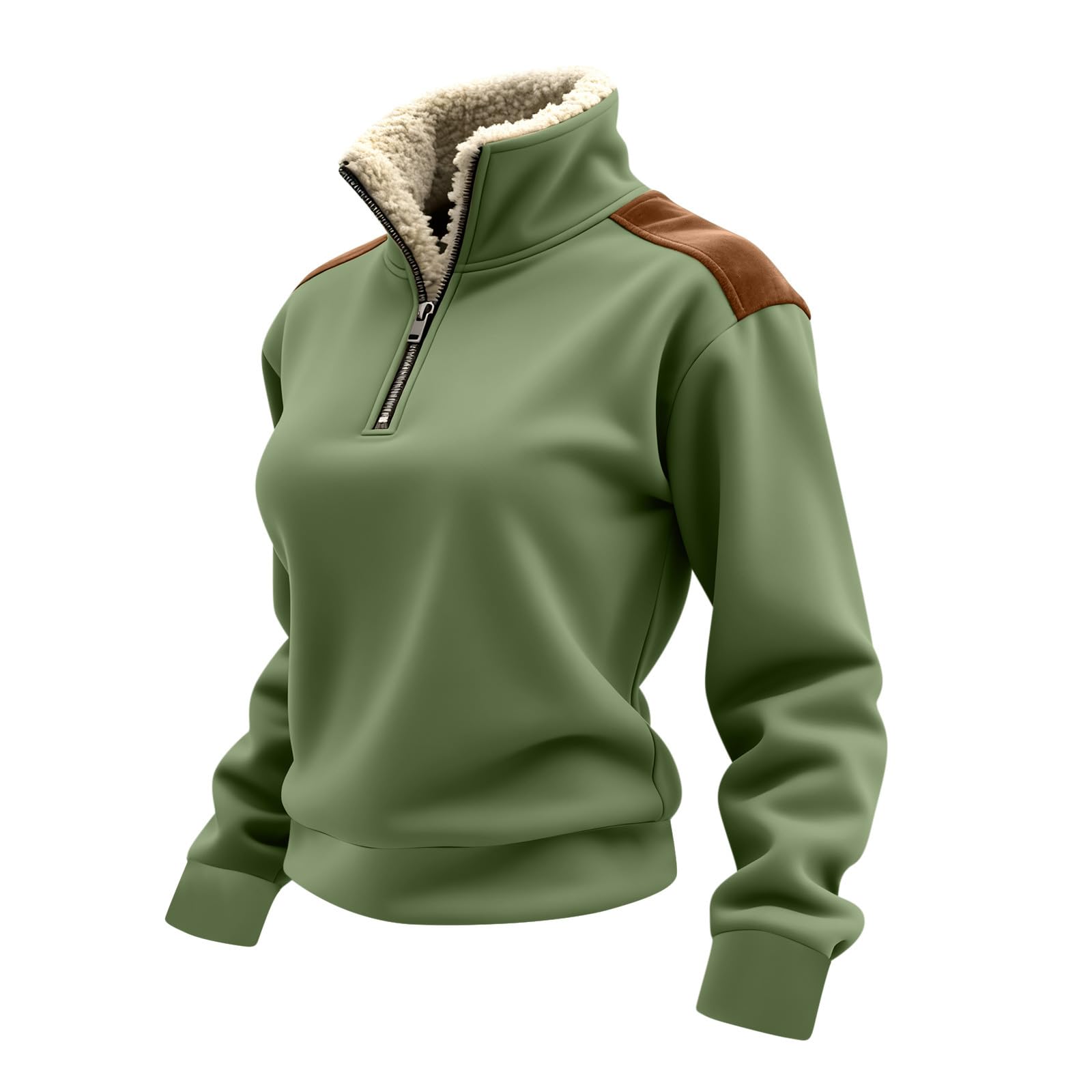 Tops de manga comprida feminin - Women'S Fashion Quarter Zip avaliação e preço
