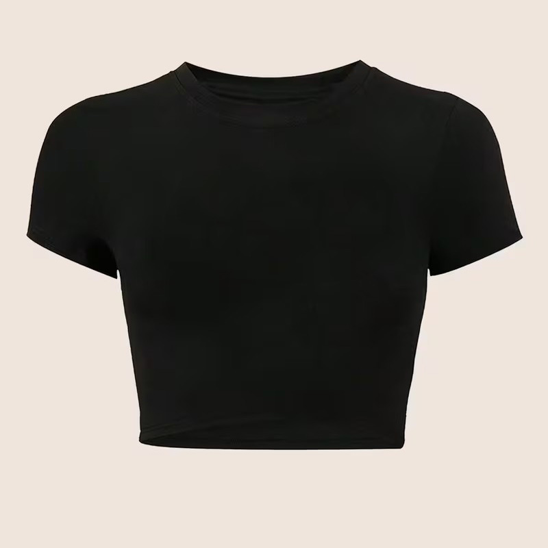 Camiseta Cropped de Gola Redon - Women'S Fashion From The 90S avaliação e preço