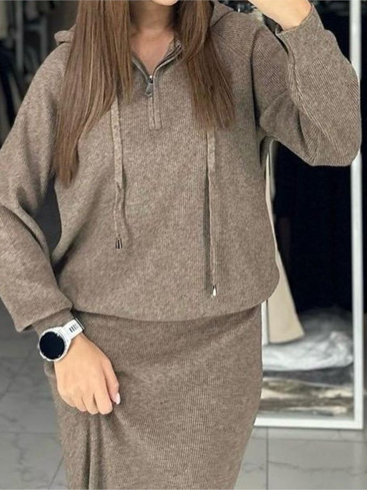 Moda feminina conjunto de saia - Women'S Fashion Sweatshirts avaliação e preço