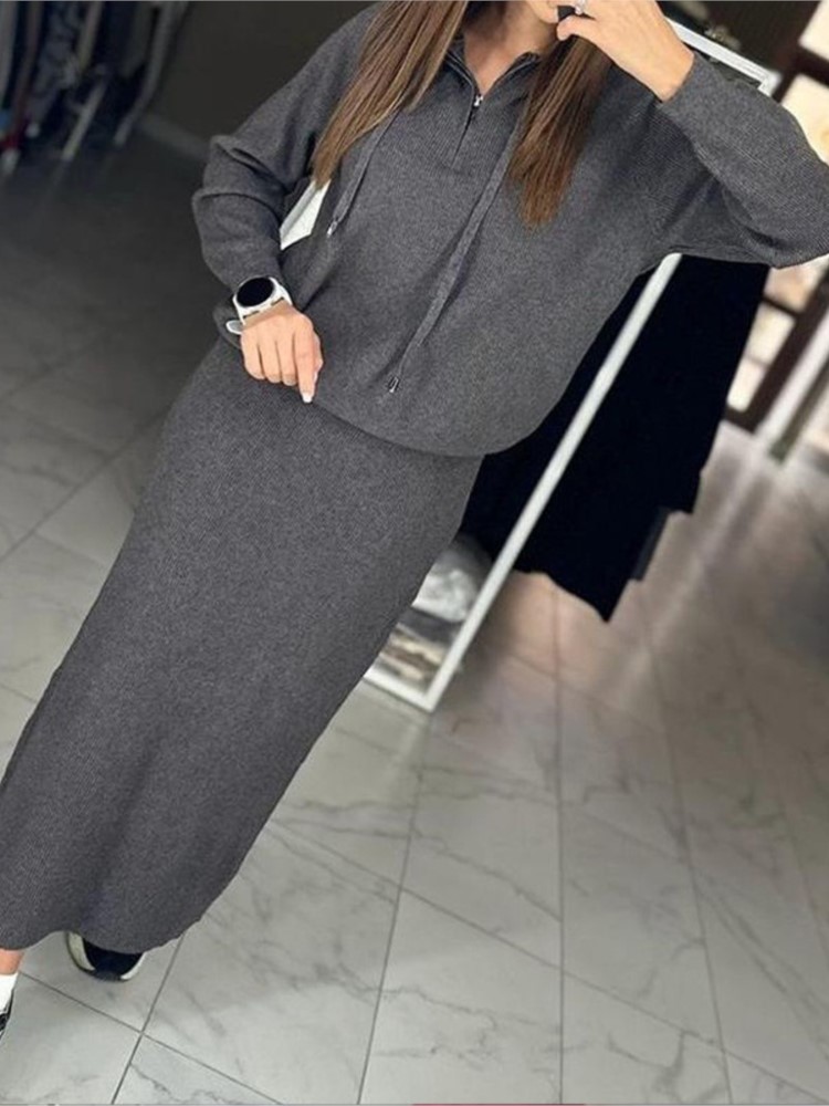 Moda feminina conjunto de saia - Women'S Fashion Sweatshirts avaliação e preço