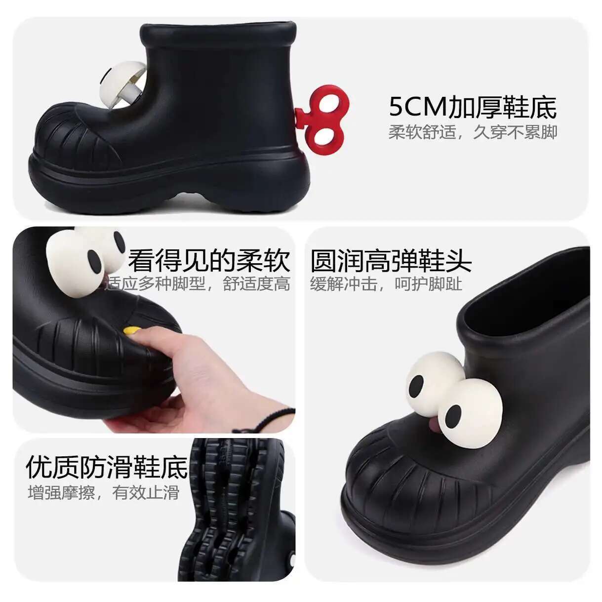 Botas de chuva femininas, bico - Women'S Fashion Rain Boots avaliação e preço