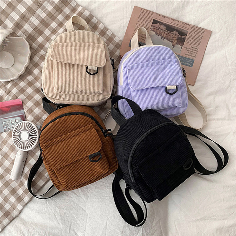 Cor sólida mini mochila de vel - Women'S Fashion Backpack avaliação e preço