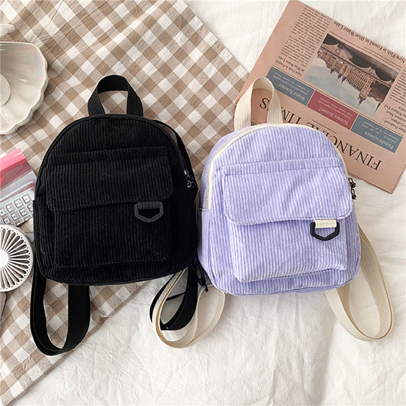 Cor sólida mini mochila de vel - Women'S Fashion Backpack avaliação e preço