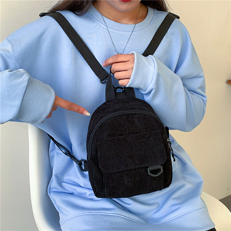 Cor sólida mini mochila de vel - Women'S Fashion Backpack avaliação e preço