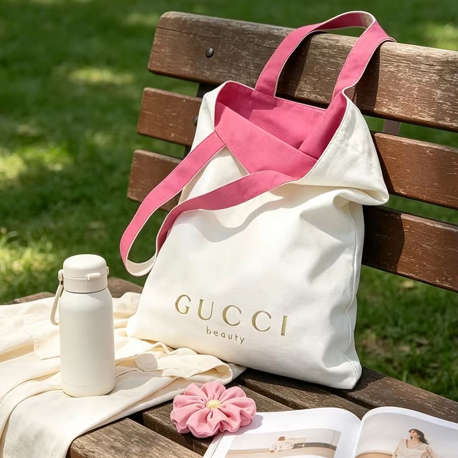 Bolsa de ombro feminina da GUC - Canvas Tote Bag avaliação e preço