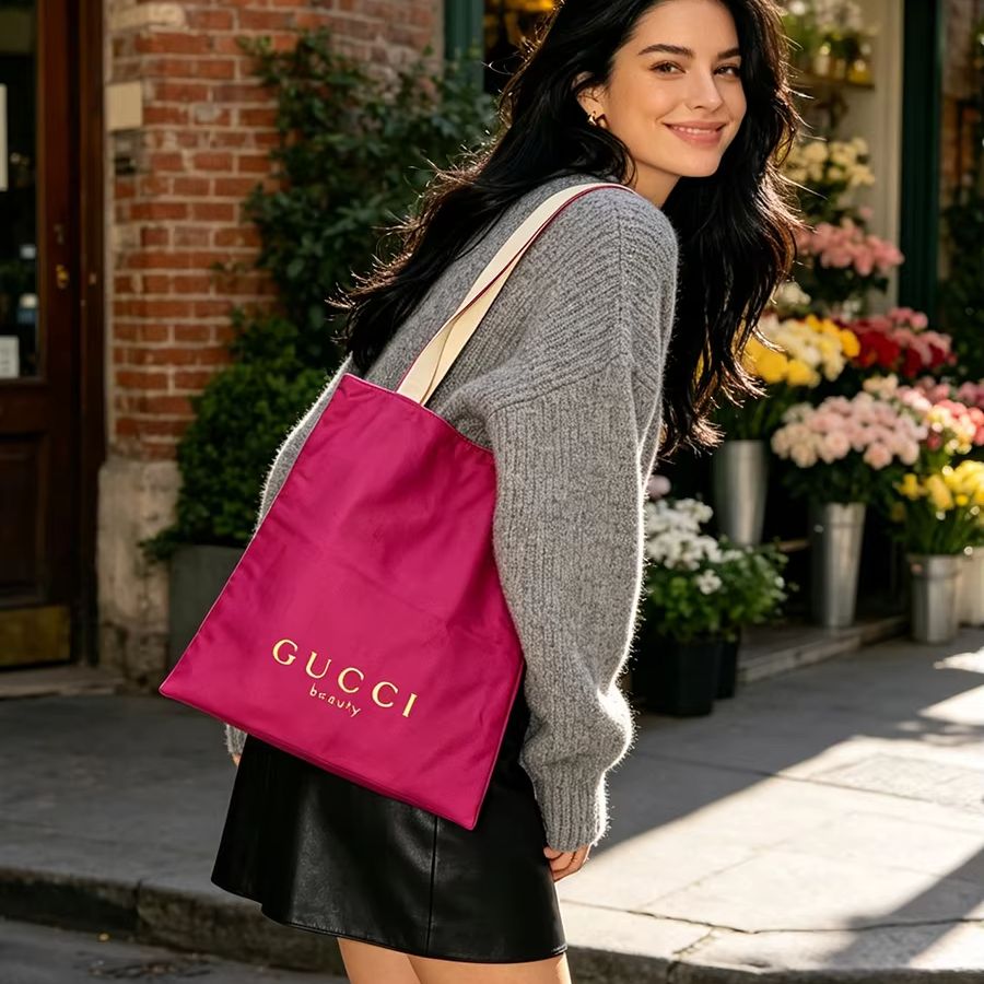 Bolsa de ombro feminina da GUC - Canvas Tote Bag avaliação e preço
